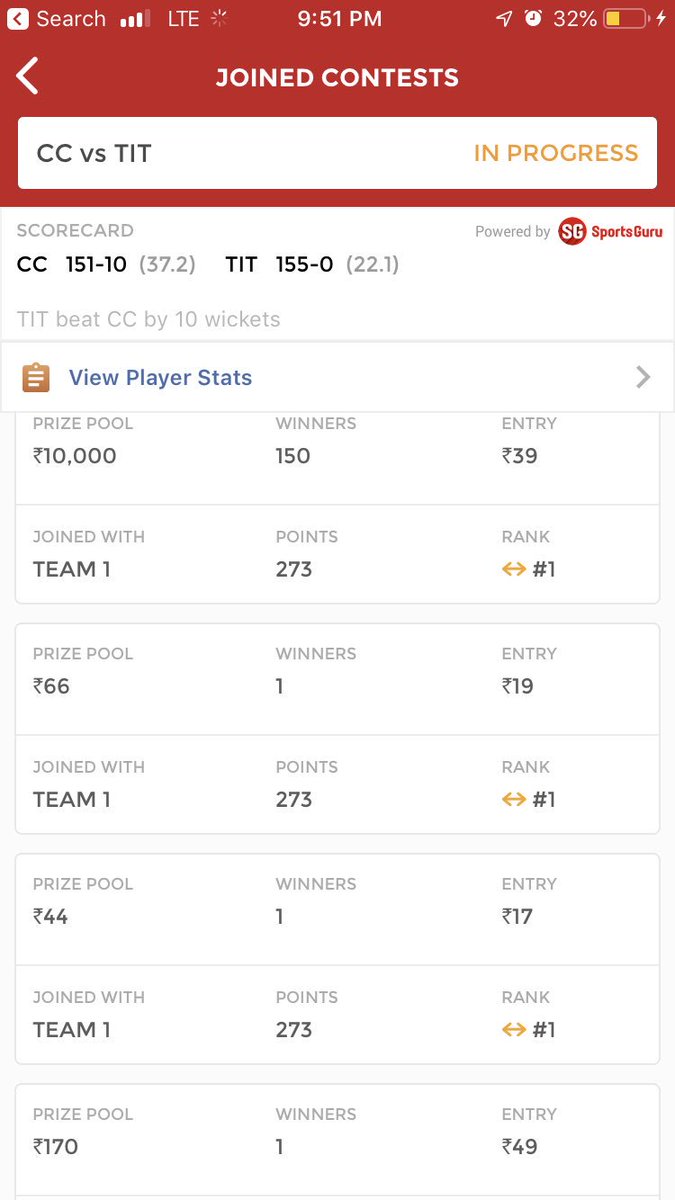 FantasycricPro's tweet photo. For whoever that keeps asking me why we should play all matches. Here it is in front of you.
After a bad India match and an average Sri Lanka match here Comes THE STORM. Congratulations to all clients. #Dream11 #TITvCC https://t.co/uS742T9S62
