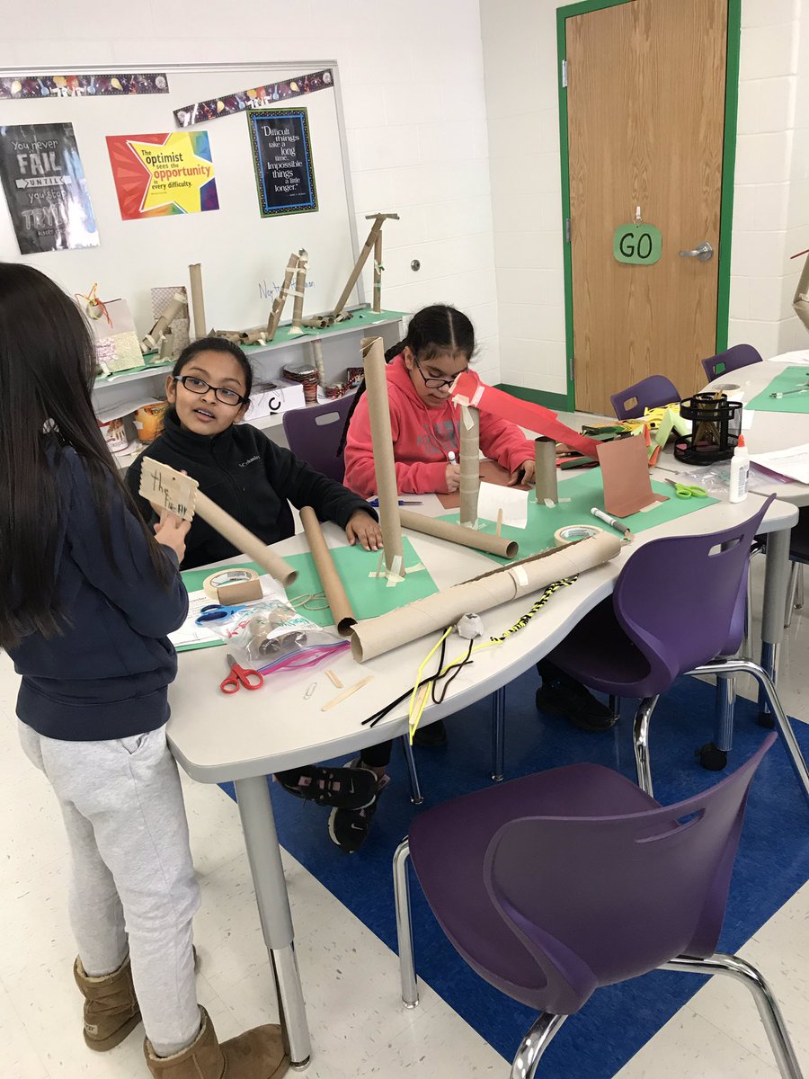 3rd graders using knowledge of physics to create roller coasters #STEAM <a href="/MsYoungStrat/">BethYoung</a> <a href="/StratfordLndgES/">Stratford Landing ES</a>
