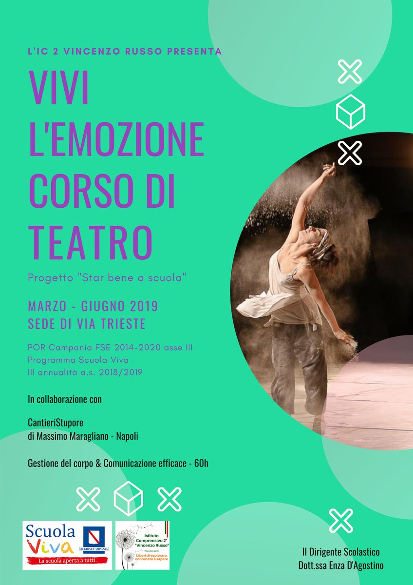 ic2russo's tweet photo. Raccontare e raccontarsi a teatro, comunicare con la parola e con il corpo per esplorare mondo interiore e le relazioni con l'altro da sé. Inizia oggi il nostro modulo @VivaScuola in collaborazione con #CantieriStupori. VIVI L'EMOZIONE. https://t.co/Ab2HfNjoI5