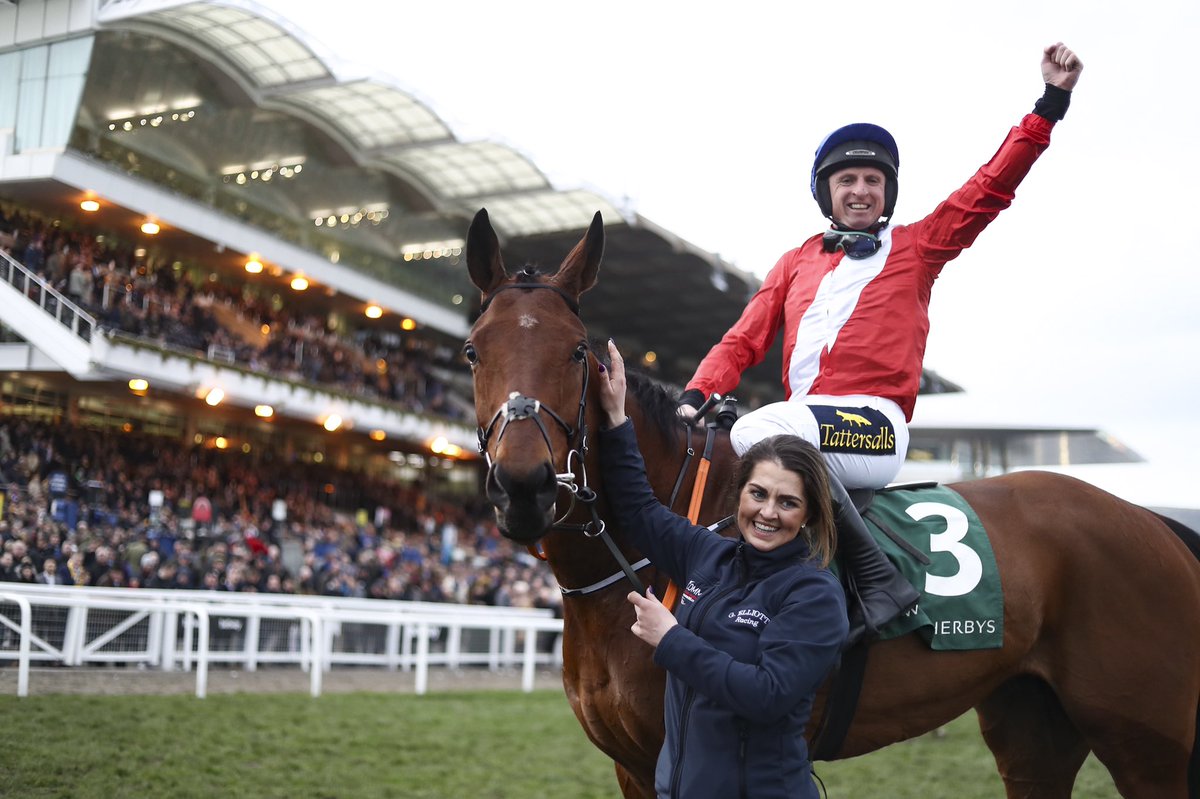 NavanRacecourse's tweet image. Envoi Allen remains unbeaten and wins the Champion Bumper at the Cheltenham Festival. 

He won the Future Champions Listed Bumper here in December - and a future champion is what he is. Massive congratulations to @CoddJJ &amp;amp; @gelliott_racing. 

#NavanForm #GreenCorner