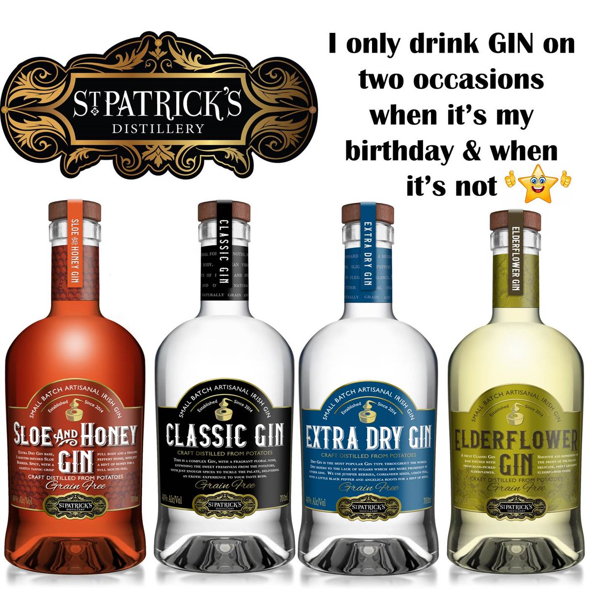 StPatsDistLtd's tweet photo. Remember to celebrate St. Patrick's Day with a St. Patrick's ๐๐๐โ๏ธ
#StPatricksDay #StPatricksDistillery #TasteTheDifference #IrishGin
We have also updated our Twitter Handle @StPatricksDist https://t.co/UiLXpYA6eK