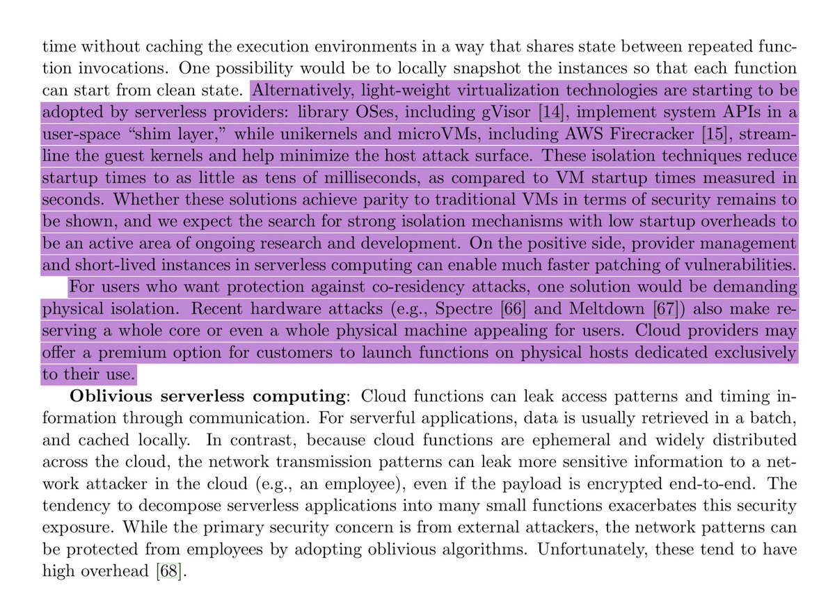 copyconstruct's tweet image. This is a really thorough and accessible paper on the fallacies and promises of serverless. Covers everything from startup time to security to cost to perf to challenges and much more. Only gave it a 5 minute skim this morning; filed under weekend reading. arxiv.org/pdf/1902.03383…