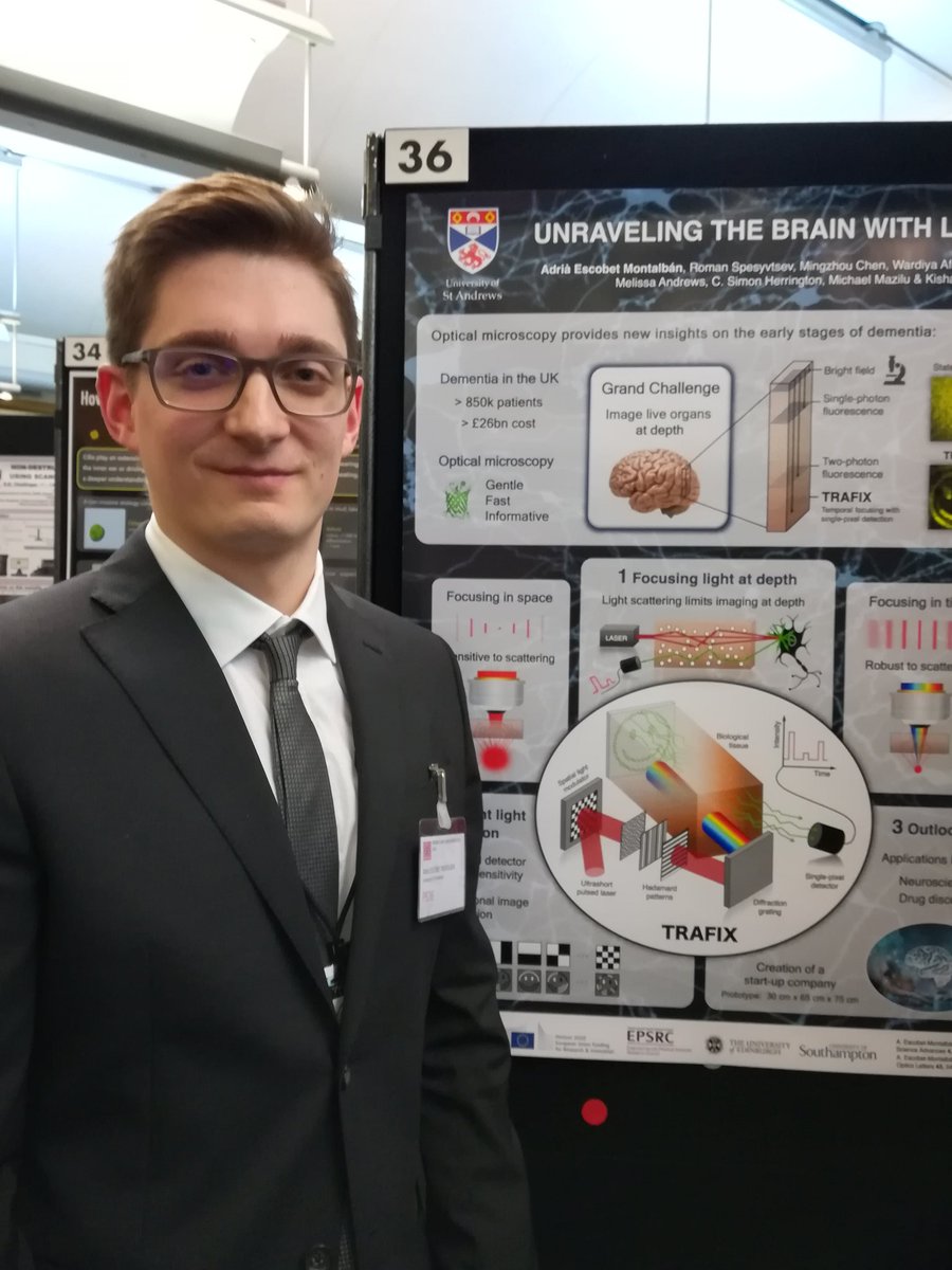 PhysicsNews's tweet image. @adria_escobet from @univofstandrews presenting a new way to optically image biological tissue that could allow for a more detailed understanding and diagnosis of the early stages of cancer and degenerative brain diseases. #STEM4Brit19 #scienceinparliament