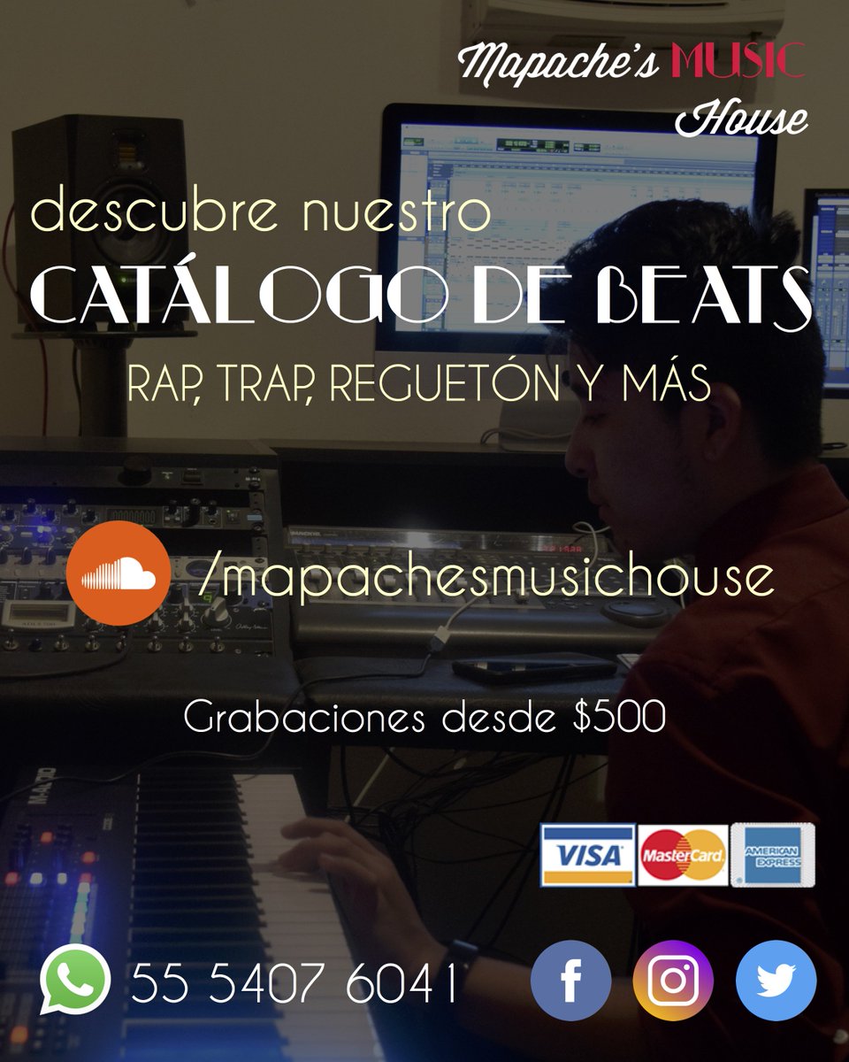mapacherock's tweet photo. ¿Te gusta el rap, reggaeton o el trap? en #mmhrecords tenemos un catalogo de beats, ¡Conòcelo! https://t.co/StcJegcyJ5