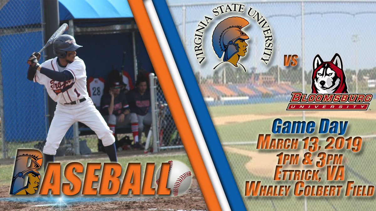 VSUsports1882's tweet photo. It's a great day for baseball at Whaley Colbert Field! Come out and support the VSU Trojans as they take on @BloomsburgU or follow the game via live stats at https://t.co/6rI481zuPs ! #GoVSUTrojans #WeAreVSU #VSUBaseball https://t.co/XwLg4ROdqJ