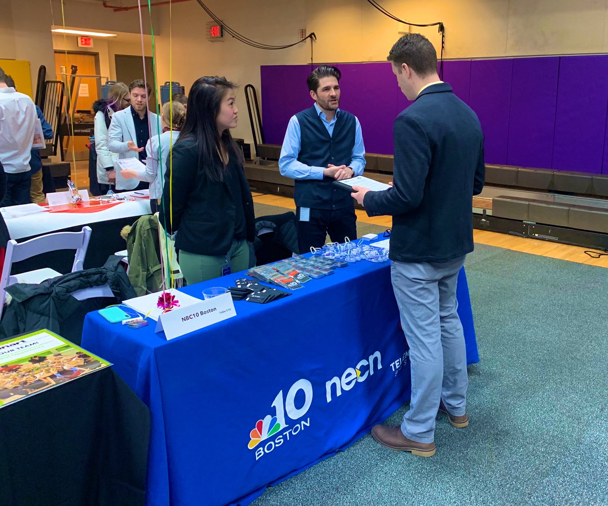 Check out the <a href="/NBC10Boston/">NBC10 Boston</a> table at today’s <a href="/ECCareerDev/">Emerson Career Development Center</a> internship fair. The station is a great place to work and learn the biz.