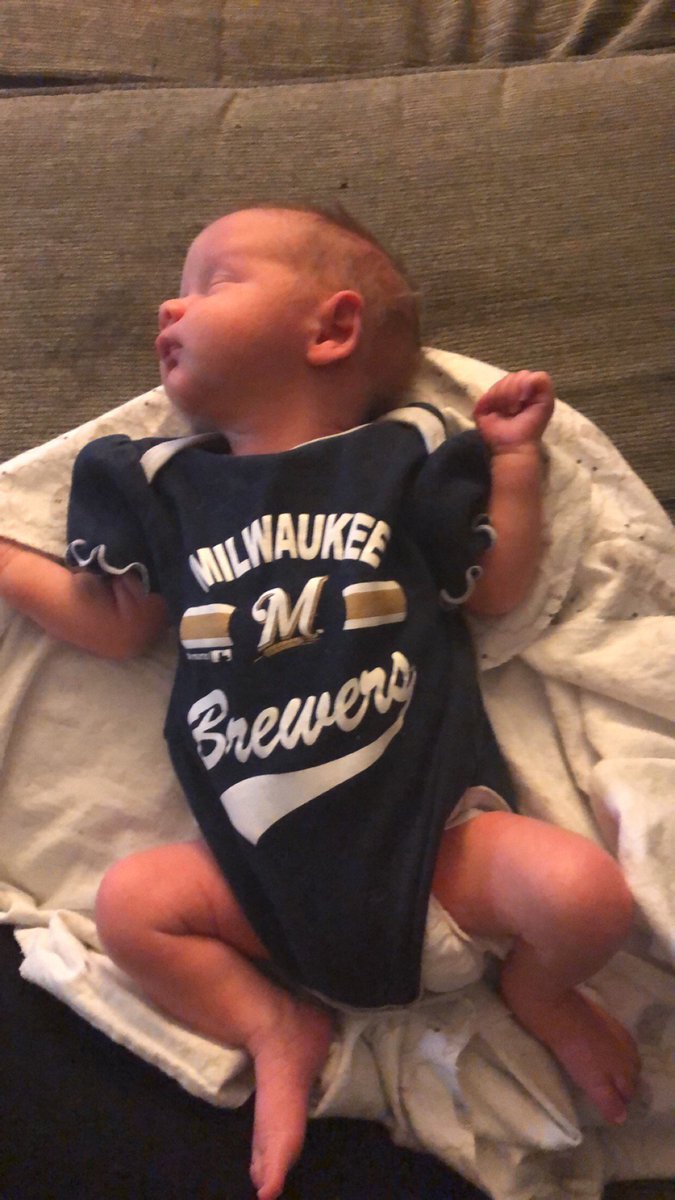 AdamKPlummer's tweet image. My first grandchild...meet Zoey.  6 days old.  @Brewers