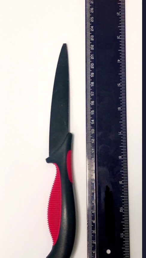 itvcalendar's tweet photo. This is the knife an 8 year old girl took into her primary school in the Harrogate area - &amp; then threatened to use to stab a Police Community Support Officer through the heart. We’ll have the details on Calendar at 6pm https://t.co/nbi3fLqxxt