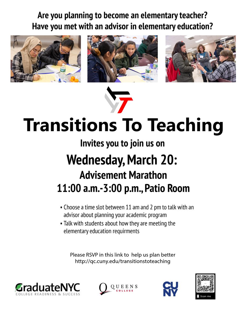Transitionstote's tweet image. Have you met with an advisor in elementary education?

If not here is your chance, join us on March 20th for our Advisement Marathon 
RSVP HERE: bit.ly/2TF6uJz