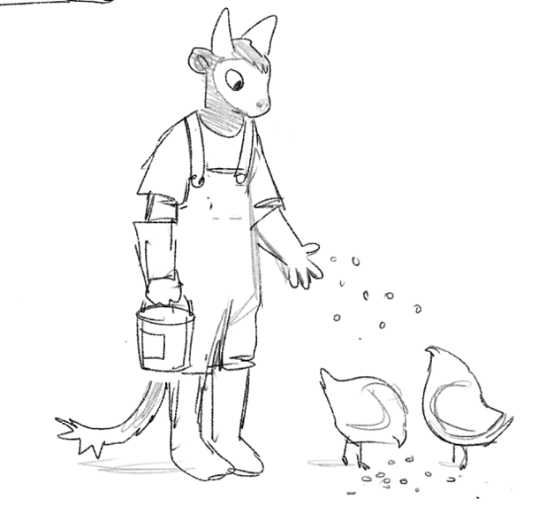 > feed chicken 