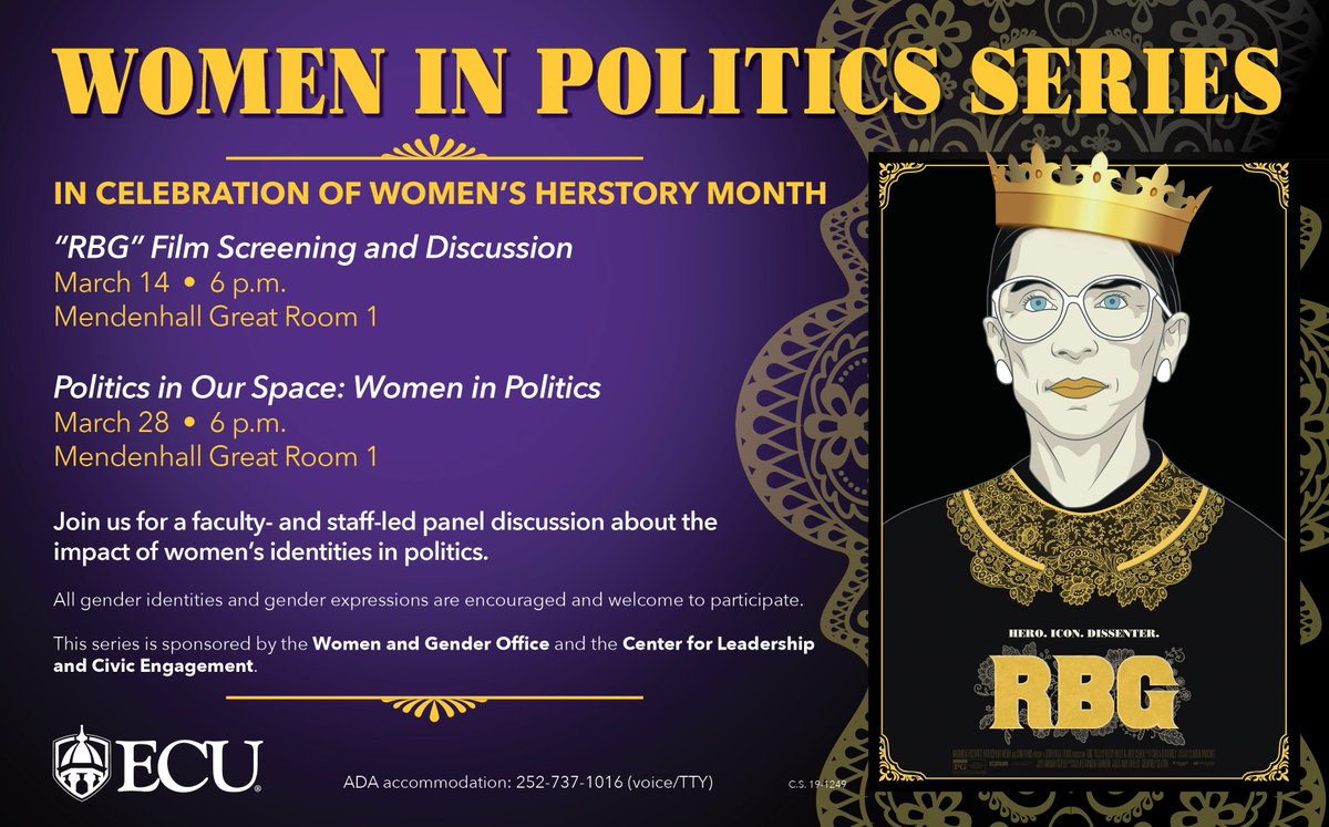 The Women in Politics Series starts this month as a part of Woman’s HERstory Month.