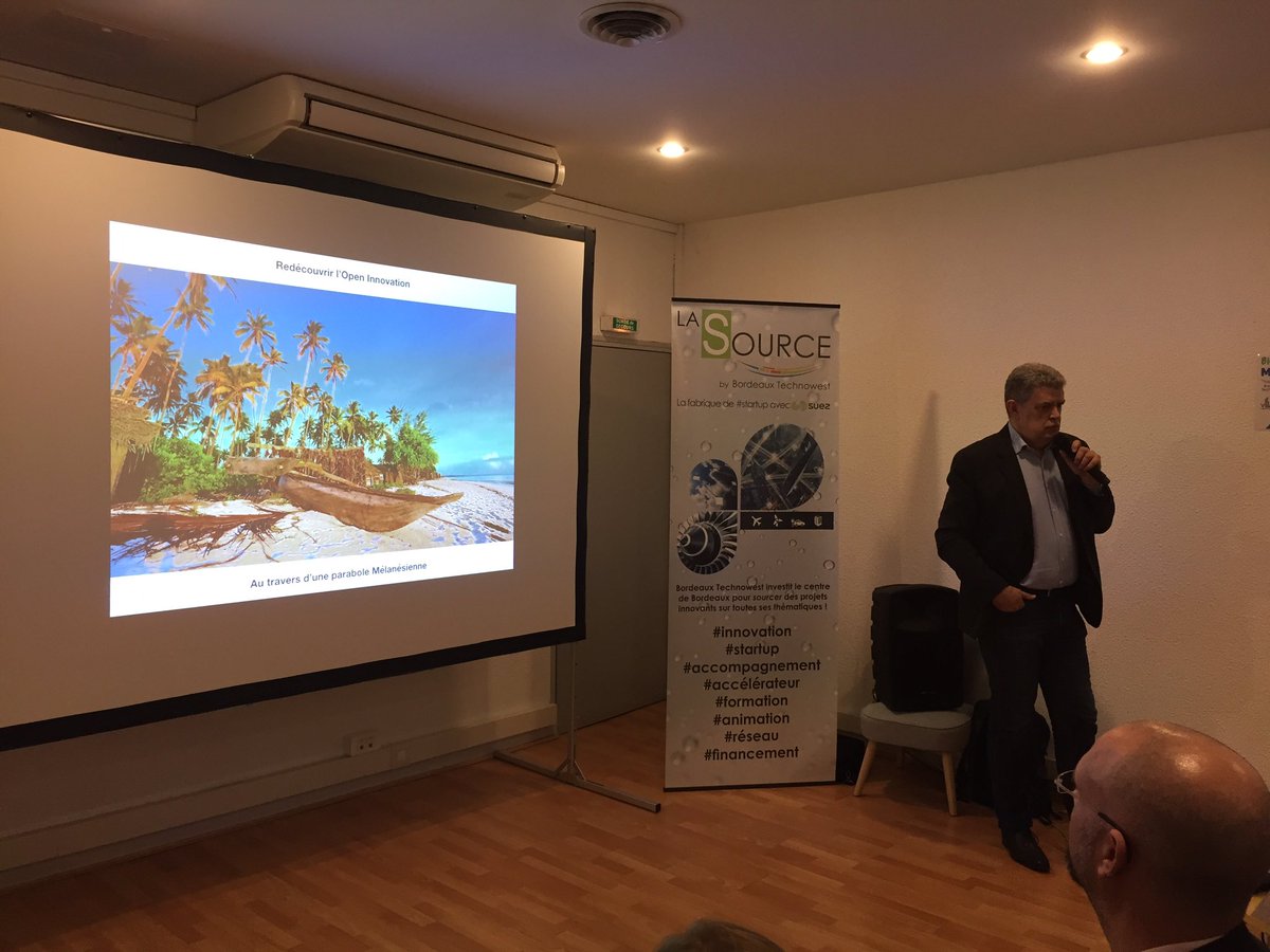 Bdx_Technowest's tweet photo. Début du #Masterclass de Philippe Loué (Fabrique de l’Innovation) : «Redécouvrir l’Open Innovation» 

#LaSourceEvent https://t.co/o09z7CAuZ2
