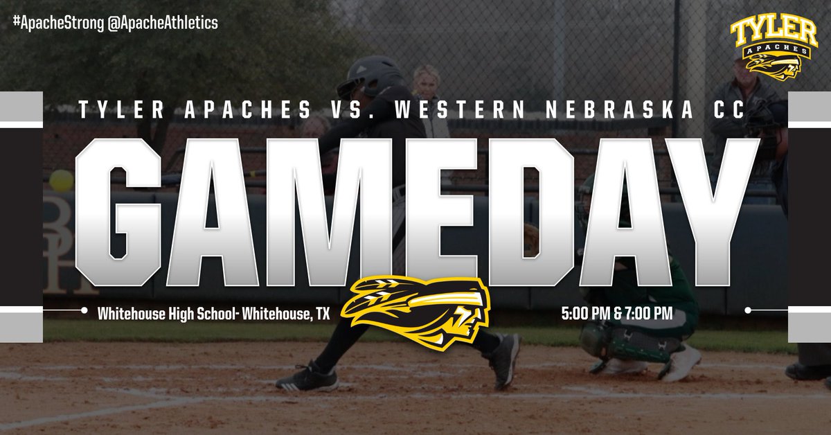 ApacheAthletics's tweet image. 🌧 or ☀️ it’s GAMEDAY‼️

Apache Softball vs. Western Nebraska at 5/7 PM at Whitehouse High School! 

Apache Baseball vs. Brookhaven College at 6PM at Mike Carter Field! 

#ApacheStrong