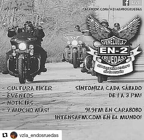 Vzla_en2ruedas's tweet photo. Los sábados a la 1pm VzlaEn2Ruedas es tu cita con la culturaBiker, noticias, buena música y mas.! A través de #Intensafm 91.9 en Carabobo y www.Intensafm.con DONDE ESTÉN.!
#11amMexico https://t.co/sFNjOYssnT