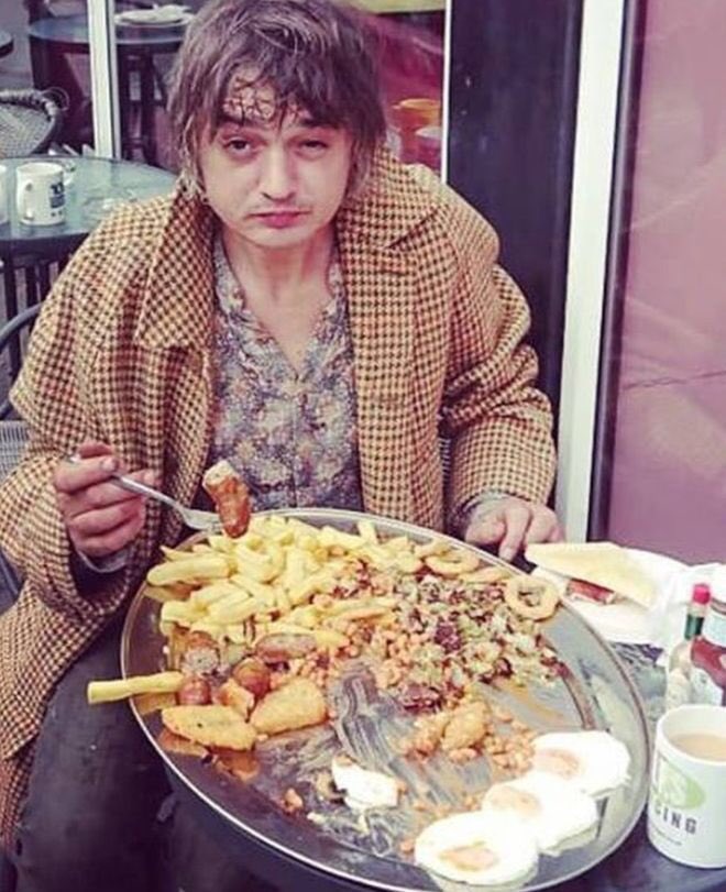 Happy birthday to pete doherty. a man who lives like this so that we don t have to. a true saint. 