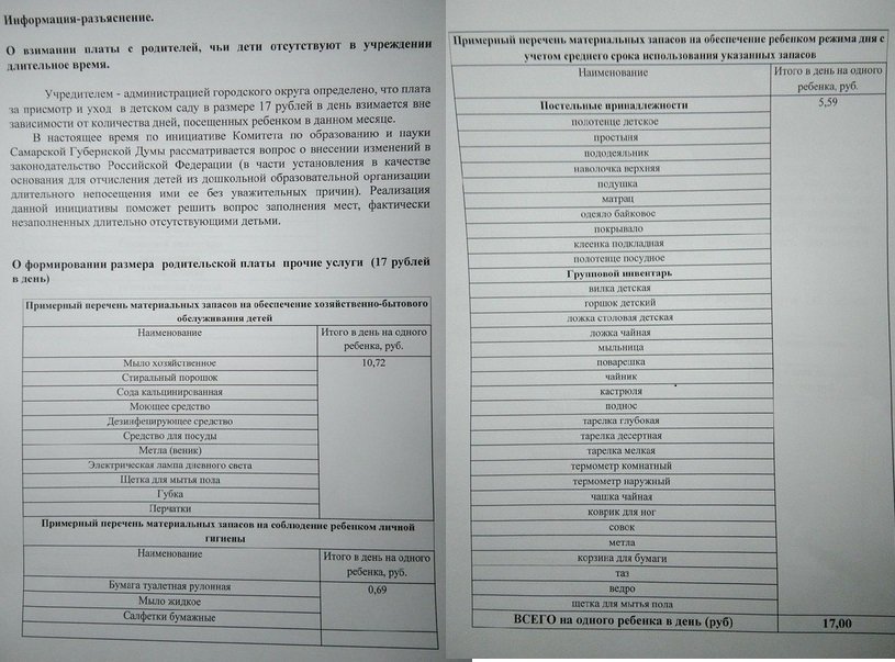 Скажите, уважаемый Дмитрий Игоревич <a href="/D_Azaroff/">Дмитрий Азаров</a> , это нормально, что, кроме питания, с родителей детсадовцев Тольятти теперь берут еще и на хознужды? "Родина вас рожать не просила" - такое послание делает горадминистрация Тольятти, да? Что дальше - аналогичные сборы в школах?