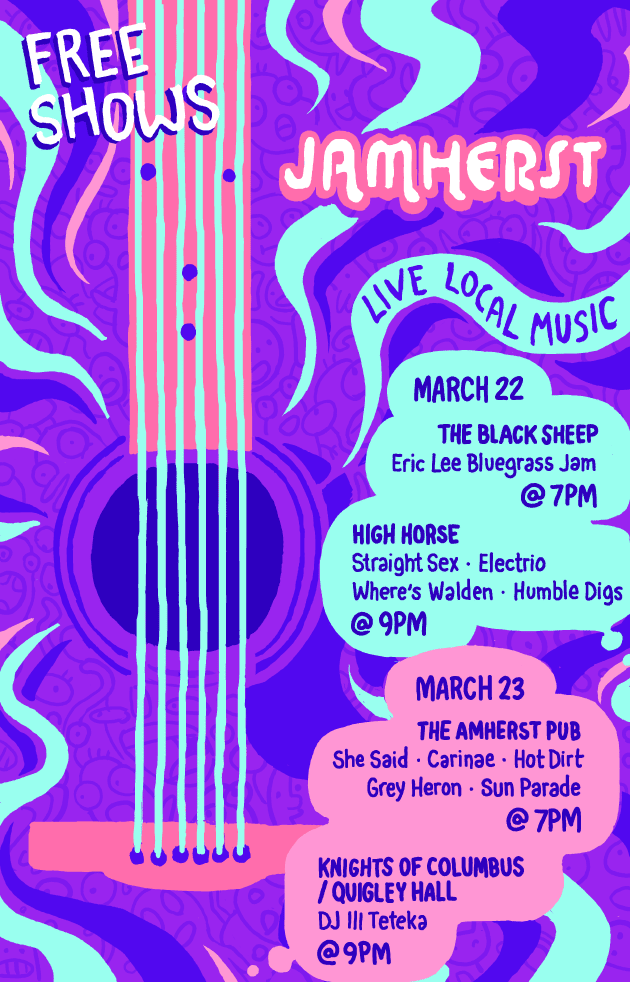 Reminder! Jamherst is coming up--free, live, local, original music performances by amazing musicians in all of our favorite local haunts! See you there!