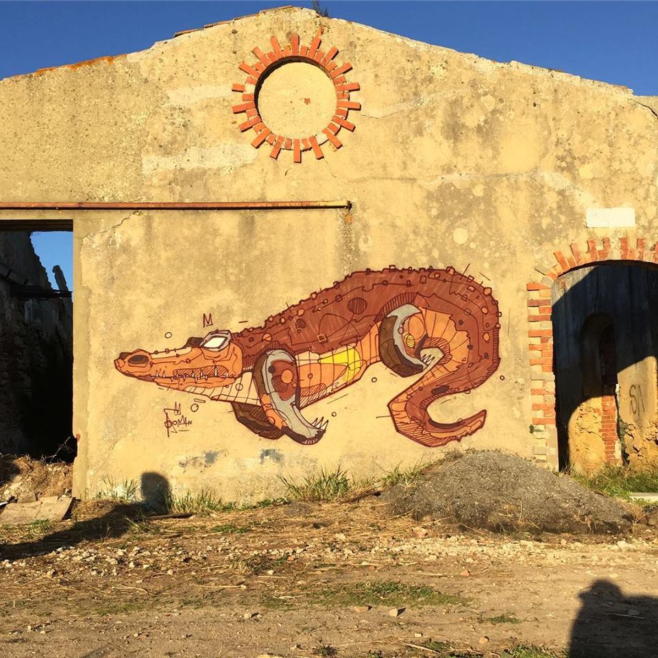 Ami_01's tweet image. Artist: #psoman - "Crocodile 🐊 "- bit.ly/2DLtwFn  - City: #Barreiro , #Lisboa Portugal #streetart #urbanart