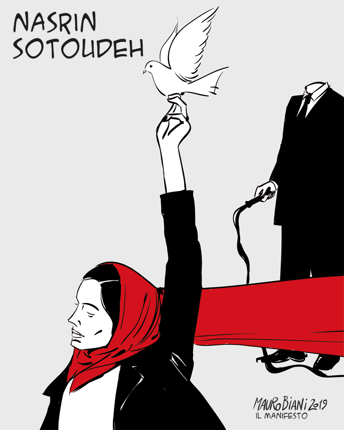 maurobiani's tweet photo. #NasrinSotoudeh Per @ilmanifesto https://t.co/2N9RtCyfmO