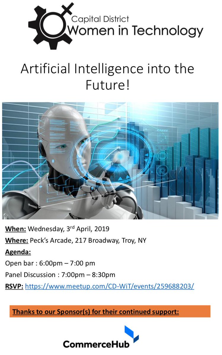 Panel discussion to educate Capital Region on newest developments of AI in our community. Join us as we discuss how Tech-Giants, emerging  org's &amp; academic institutions are making investments in  AI in our own backyard and the lasting impacts of  this technology for local economy