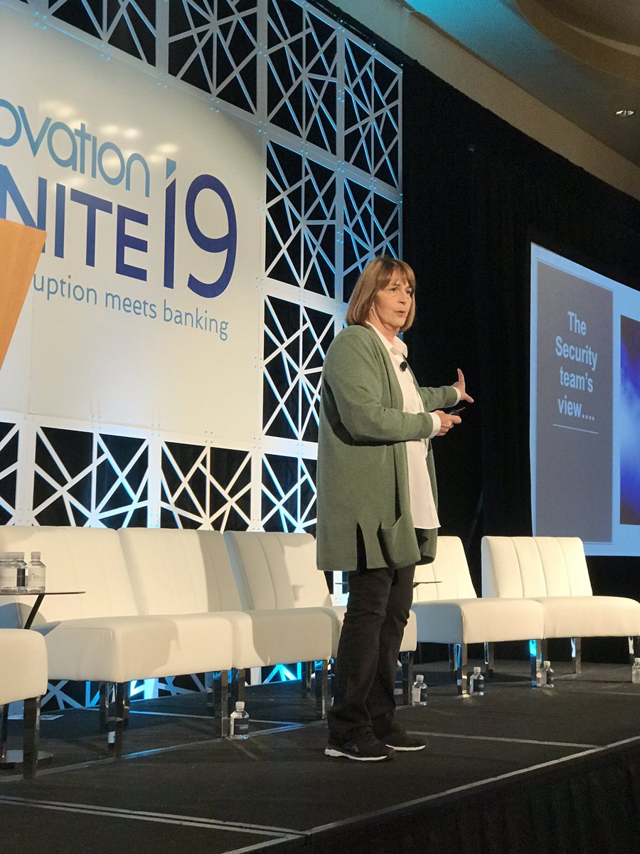 bethfriday's tweet photo. #ignite19 Where disruption meets banking. @MariHeiser #ibm providing insights about Cloud security. Great day hearing from banking innovation leaders about the future - go digital! https://t.co/Jvt40GJMBQ