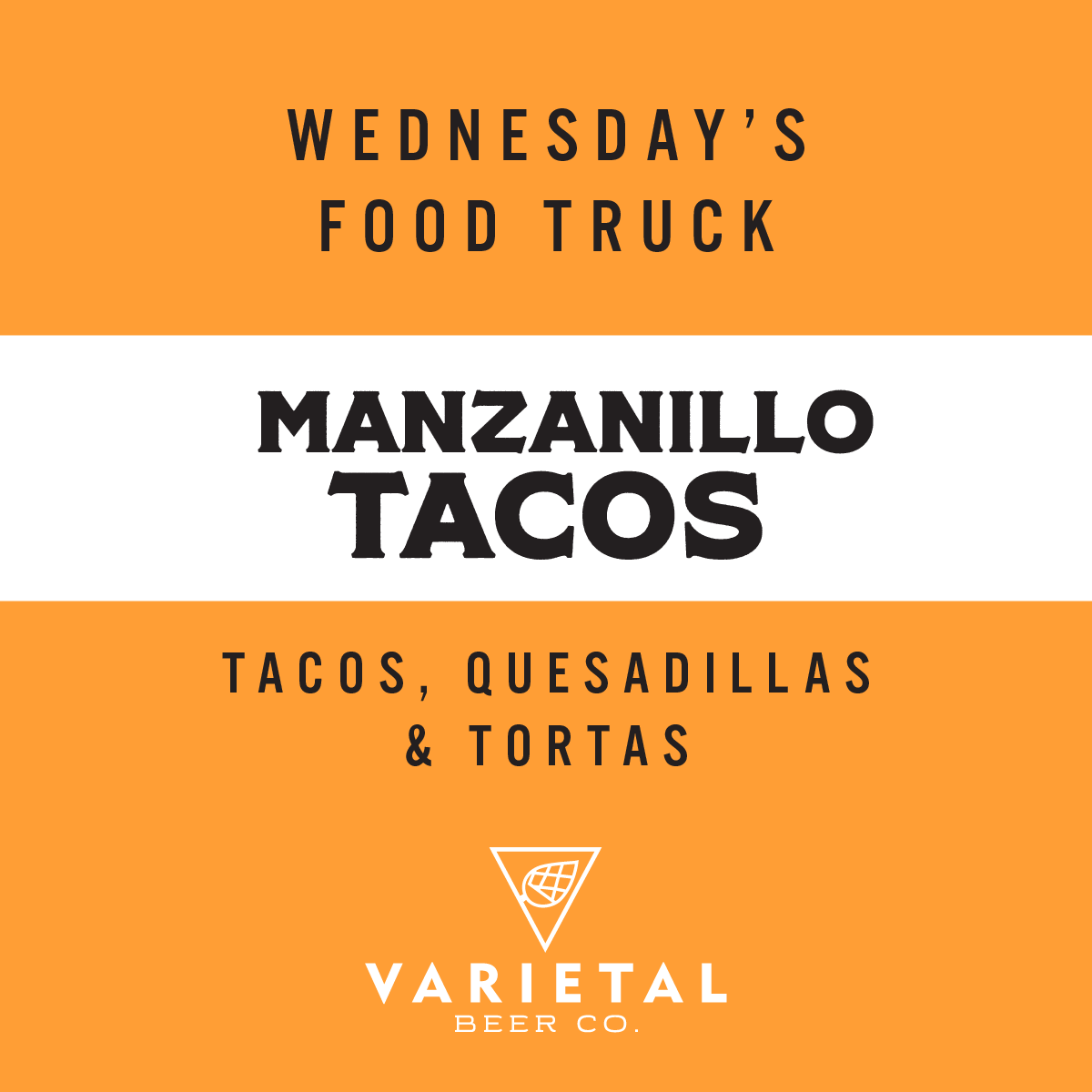 Manzanillo Tacos is providing food service today! #wednesday #foodtruck #varietalbeerco