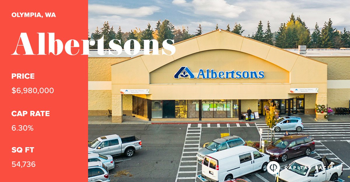CapitalPacific's tweet image. New to the market! #Albertsons is a 55,000 SF grocer anchoring the Olympia Square North shopping center with a 30-year tenure at the center. For more information:  bit.ly/2tOueLR 

#CRE  #Available#GroceryAnchor #RetailCenter