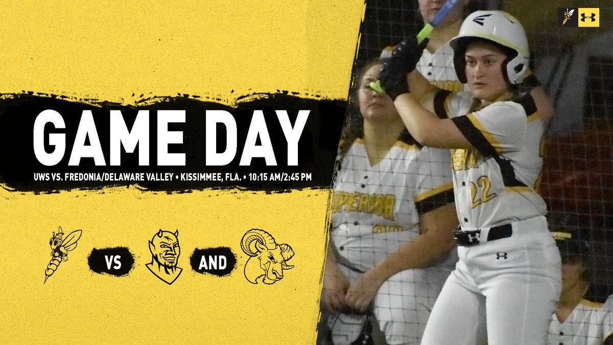 uws_sb's tweet photo. Get up, It’s game day! 🐝 open The Spring Games in ☀️ Florida with @FredBlueDevils (10:15 am CT) and @DelValAggies (2:45 pm)!

Fredonia
 📈: https://t.co/eHhZnuYwcs 
🎥: https://t.co/7AhGriWg71 ($)
DelVal
📈: https://t.co/bJmEwweGdu
🎥: https://t.co/7AhGriWg71 ($)

#WeAreSuperior https://t.co/H6HCmjhiJW