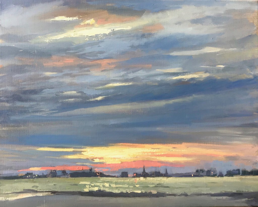 CACstudio's tweet image. Pictured is "Glowing Harbor" by Susie Callahan 🌅
––––
Through February and March a portion of our sales will benefit the Hollings Cancer Center at MUSC.