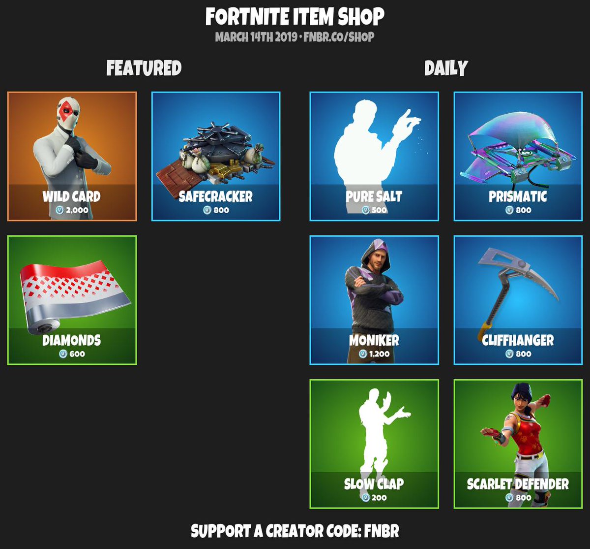 5 04 pm 13 mar 2019 - what is in the item shop in fortnite today