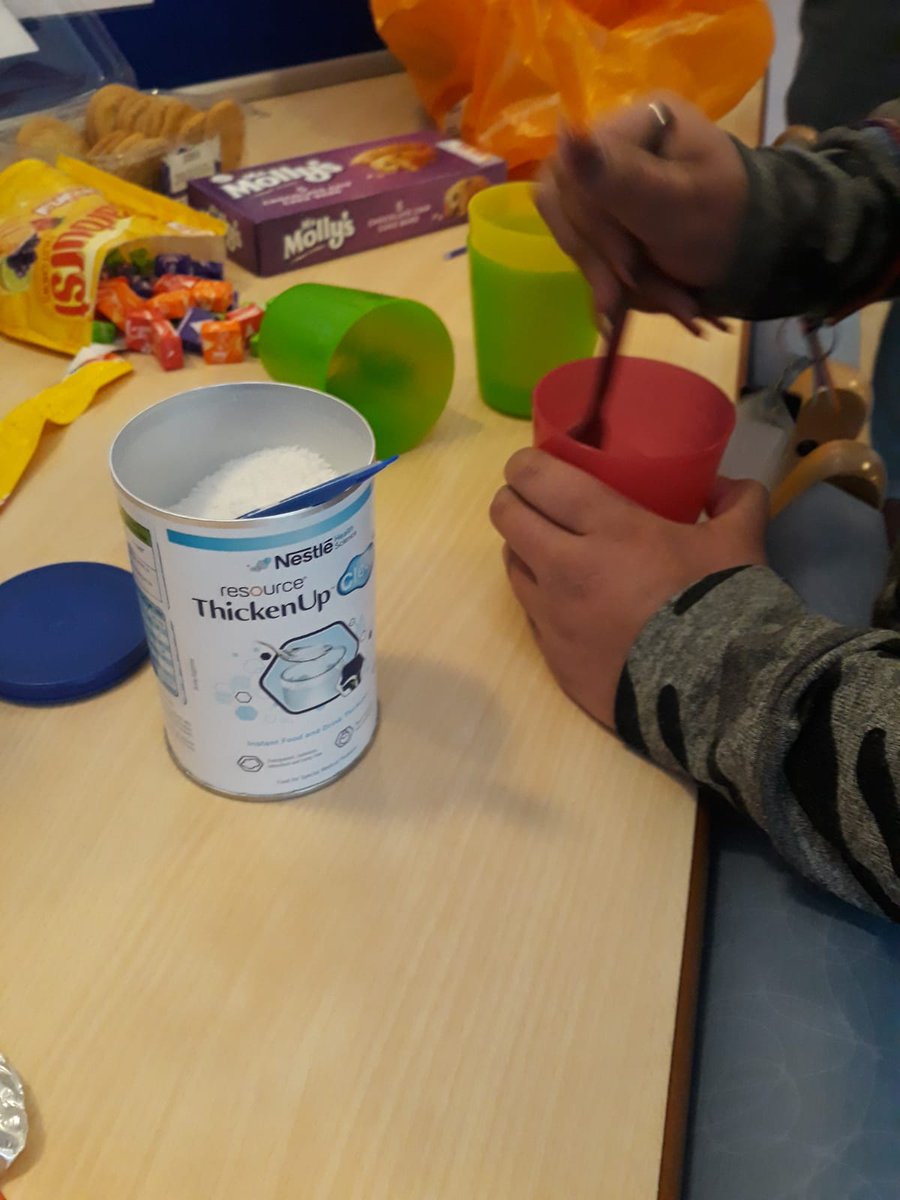 SLTJulia's tweet photo. SLT Jasmine was at Parkside Lodge this afternoon for #SwallowAware2019 with staff and service users. Some interesting discussions took place about the challenges of thickening fluids. Great work guys! @LeedsandYorkPFT @HoatherLindsey @RCSLT https://t.co/sumFtKyEAn