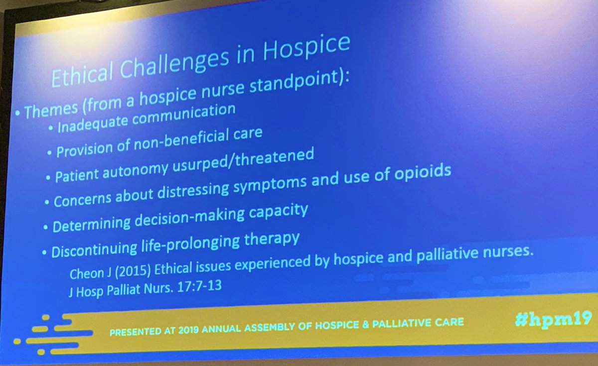RossAlbertMD's tweet image. HMD precon— interesting study on ethical dilemmas that hospice Nurses experience #hpm2019