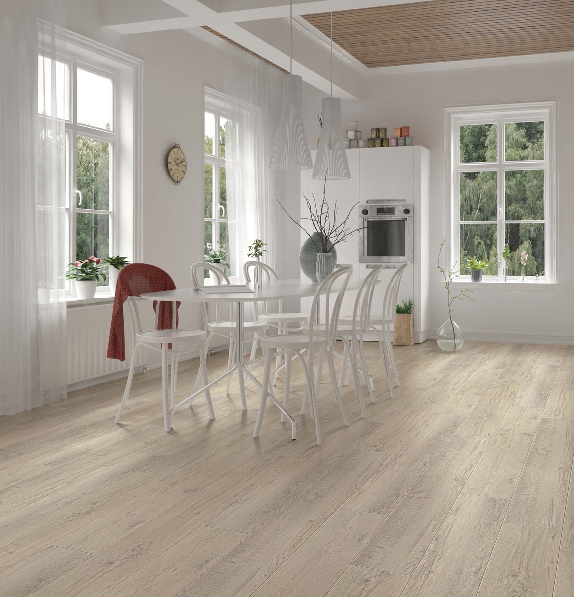 coretec hayes oak 

Plank Dimensions: 8.98″ x 72.05″ x 8.0 mm
Sq. Ft./Carton: 26.95
Construction: Engineered Vinyl Plank
Edge Profile: 4-Sided Enhanced Micro-Beveled Edges &amp; Ends
Core: COREtec extruded core
Attached Underlayment: Cork
Installation Method: Glueless Installation
I