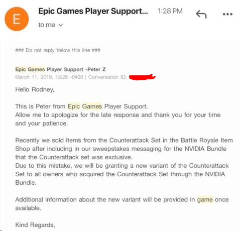 KEYC0DES's tweet photo. According to #EpicGames,
The original owners of the #CounterattackBundle will get an exclusive variant. It's still unknown what the skin will look like or when it will be coming.
👉If you haven't got the bundle get it now: https://t.co/6Et0PwuSRx
#GeForceBundle #Fortnite https://t.co/3maEeBYKcQ