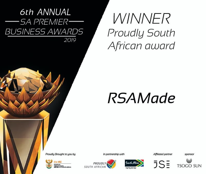 The Proudly South African Member Company Award that is specifically aimed at enterprises that are registered members of Proudly South African, goes jointly to <a href="/rsa_made/">RSA_Made</a> and <a href="/SANHA_Halaal/">SANHA</a>. Congratulations! #SAPBA19