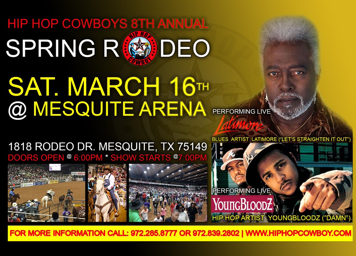 The Hip Hop Cowboys 8th annual Spring Rodeo!!! we have Bull Riding, Ladies Barrel Racing, Steer Wrestling &amp; the ever-popular Relay Races! and many more activities!!!!!! don't wait until is too late, buy your tickets here  bit.ly/2UzdqUH