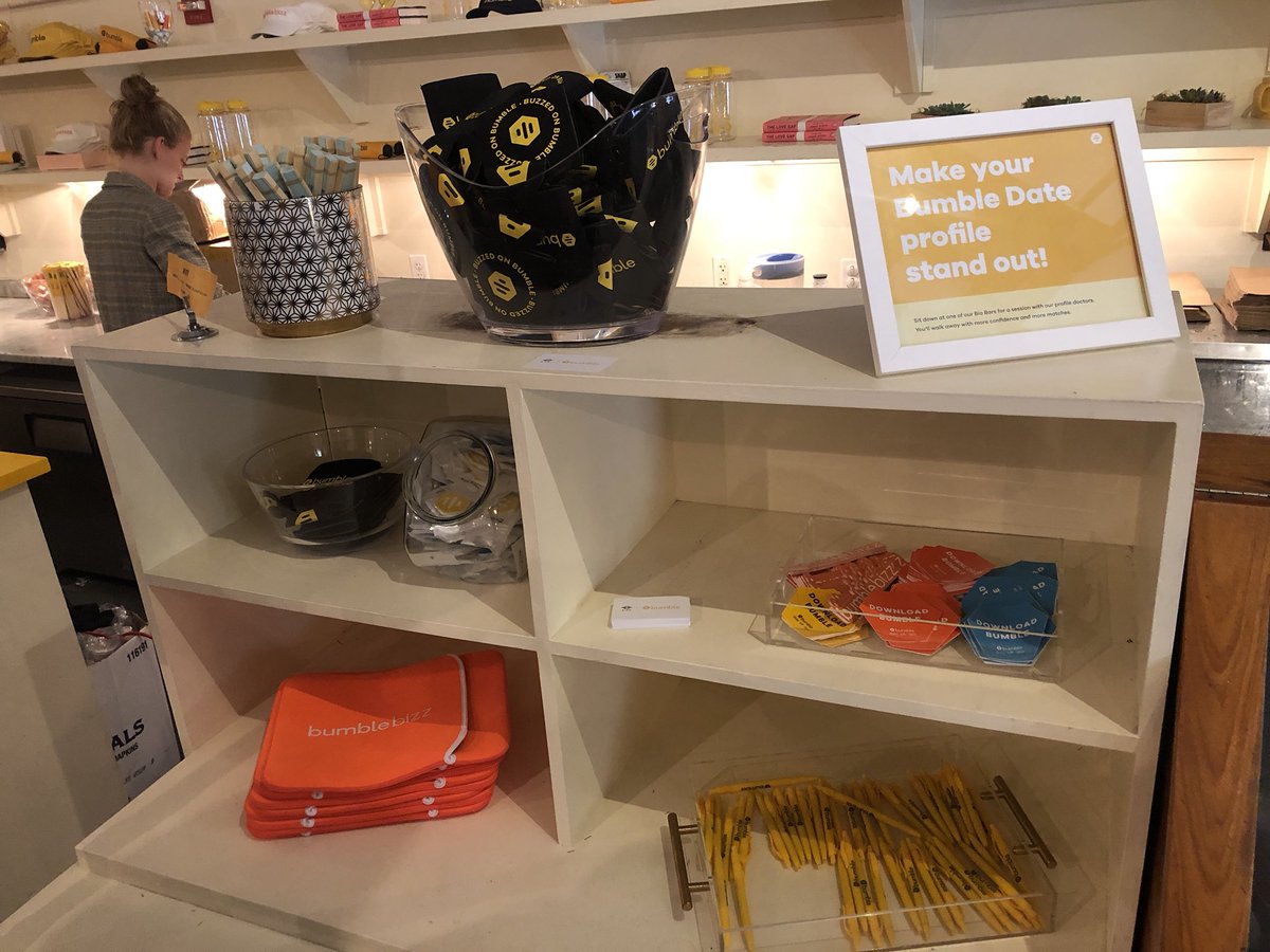 thefreenoms's tweet photo. @SAMdga_11 @bumble @joscoffee No they just the cutest merch. Honestly Bumble wins the best free swag award from me. #BumbleSXSW https://t.co/xZpIzKz3Mt