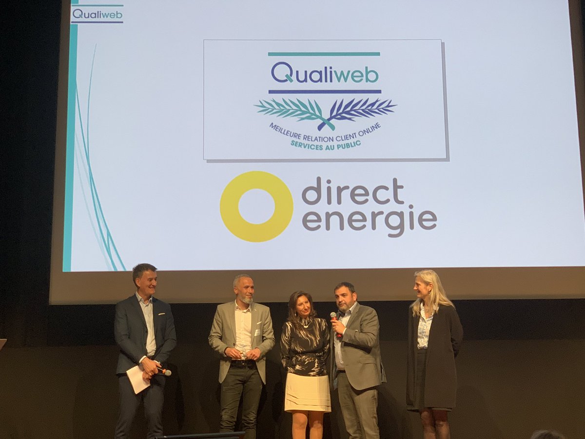TotalEnergiesFR's tweet photo. Bravo à toutes les équipes de la Relation Client de Direct Energie pour ce second prix @Qualiweb consécutif, qui récompense la qualité et la rapidité des échanges avec nos clients sur les canaux digitaux !
#BackToBack #ClientMystère https://t.co/MSzaDYZVwn
