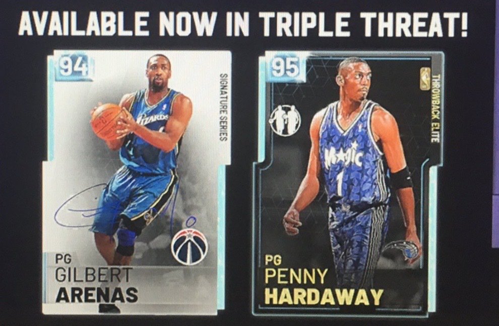 GOAT2KPrime's tweet photo. #TripleThreat: #SignatureSeries #Diamond #GilbertArenas & #ThrowbackElites 💎 #PennyHardaway On The Board Now. Available for 24 Hrs.
For More #Updates & #LockerCodes #VC #MT #token #NBA2K19
👉Follow Us
👉Like & Retweet
👉Go Here https://t.co/XmCnQjgE0Y https://t.co/aUDCUXhNWl