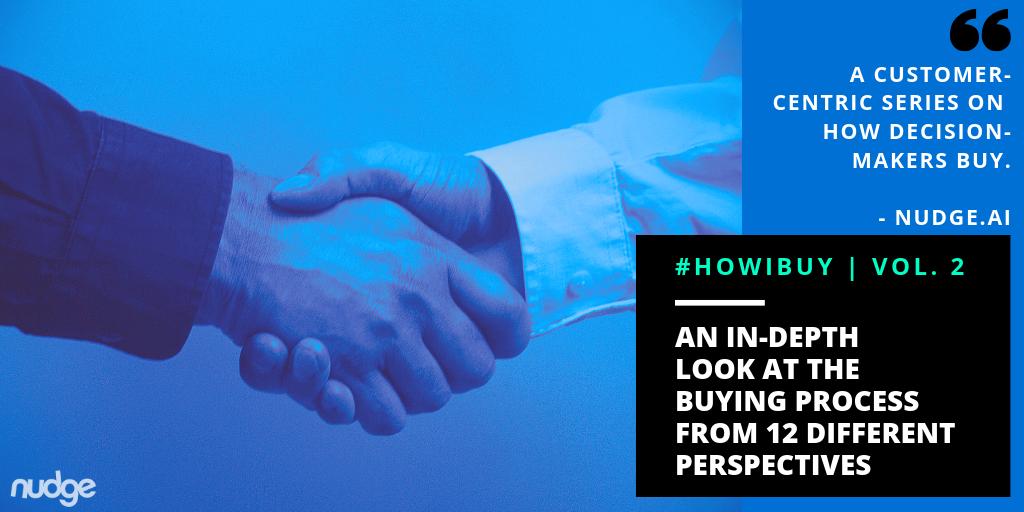nudgeai's tweet photo. Ever wished you could get into the mind of a prospective buyer? We've got you covered. Download Volume 2 of our #HowIBuy series to get an in-depth look at how 12 different leaders make #tech purchases. #b2b #sales 

https://t.co/Rie3rsMwKA https://t.co/yIdr44KMnl