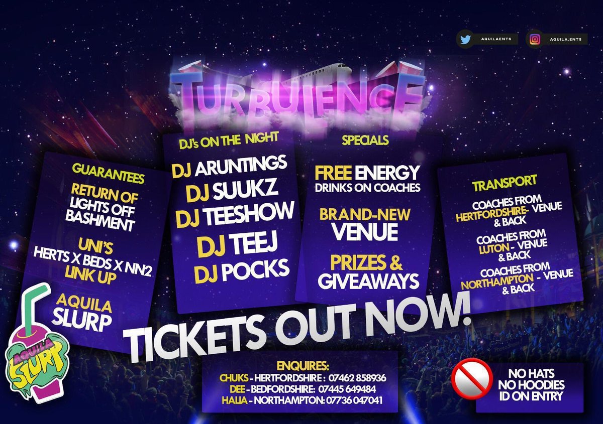 #TURBULENCE ✈️🚨
NEXT THURSDAY... <a href="/AquilaEnts/">Aquila Entertainment</a> Take Over Bedford 😱‼️

GET YOUR DISCOUNTED ACS TICKETS NOW🚨‼️

Members ONLY ⛔️⛔️

🛫 eventbrite.com/e/turbulence-2…