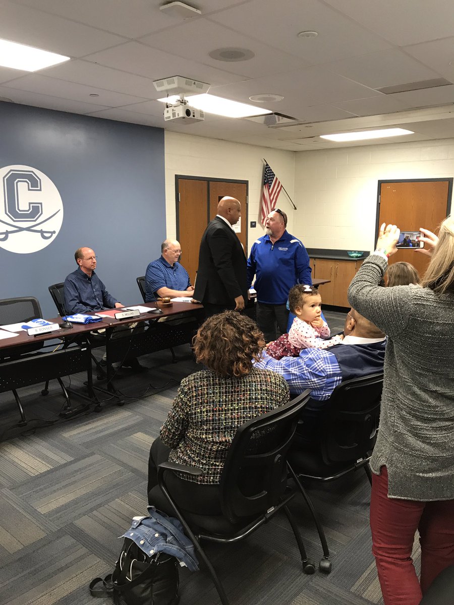 Board introduction of new Head Football Coach, Mr. Doug Pryor. #ReachHigherWithCoachPryor