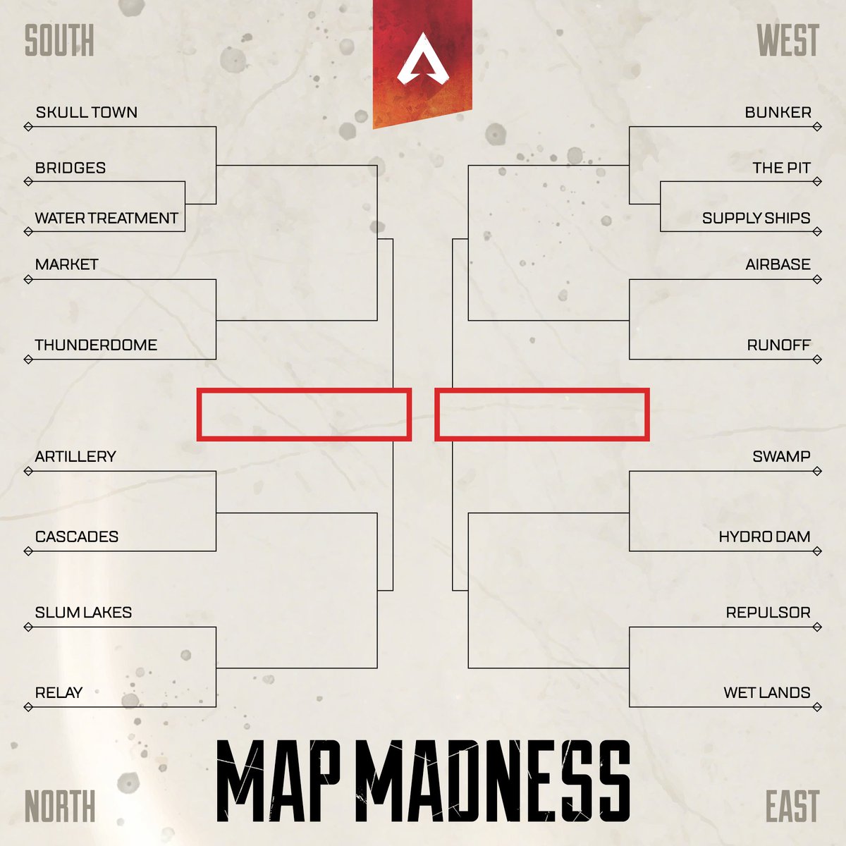 Skull Town or Bunker? Swamp or Slum Lakes? The community's favorite drop zone shall me decided in #MapMadness! Feel free to fill out your own brackets, voting starts NOW