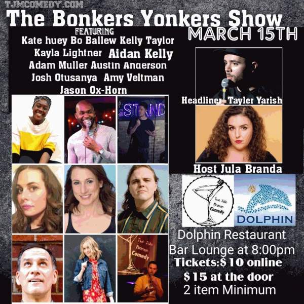 DolphinYonkers's tweet photo. Comedy Show @ Dolphin This Friday 3.15.19 https://t.co/g6wy5iQsvs