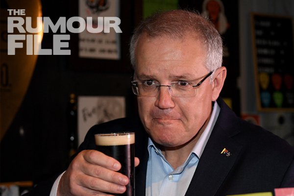 NOW | #Rumourconfirmed with the PM himself!

<a href="/ScottMorrisonMP/">Not ScoMo</a> says yes, he was at Burnso’s local last night! 

"I did have a few beers there yes, and a good parma!" 🍻