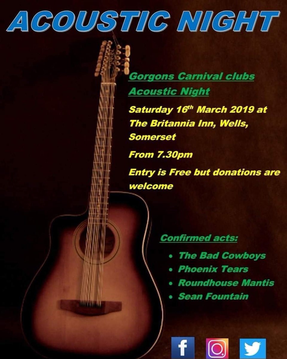 We have a busy weekend ahead of us. On Saturday night we have our 1st Acoustic night, and Sunday night we have our monthly quiz. 
all of these events will be at the Britannia Inn