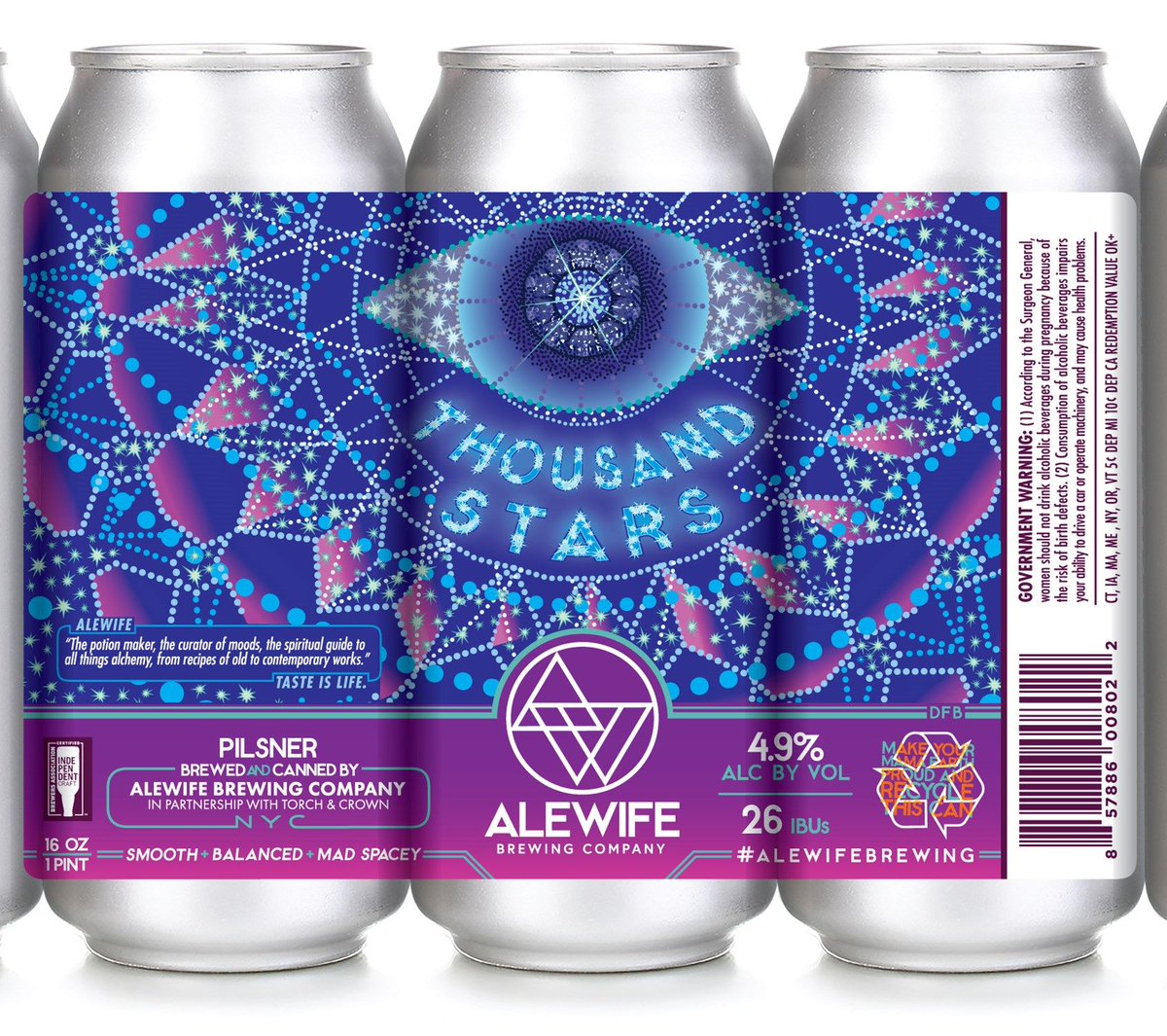 DirIllustration's tweet image. How cool are these #labeldesigns by Daniel Birch? 🌟 Created for Alewife Brewing Co.'s pilsner, "Thousand Stars." These patterns were originally based on a mosque in Iran!

See more by Daniel here: buff.ly/2SO7UvX

#patterndesign #digitaldesign #beerart
