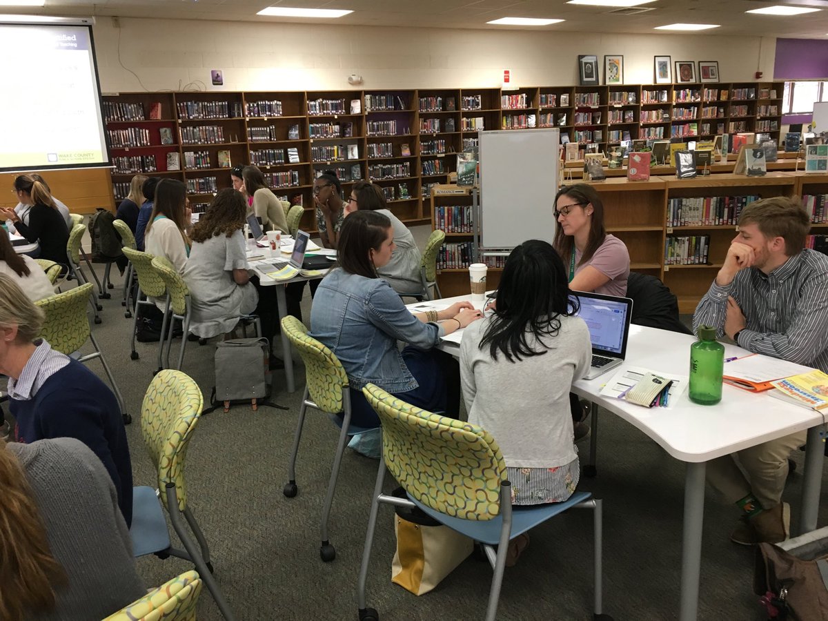 Beginner to Board-Certified cohort 4 today discussing student work samples and the Architecture of Accomplished Teaching at Cary High ⁦<a href="/WCPSS/">Wake County Public School System</a>⁩ ⁦<a href="/NBPTS/">National Board</a>⁩