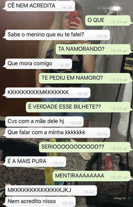 KKKKKKKKKK quem diria que essa menina ia desencalhar 👏🏽👏🏽👏🏽 &Eacute; VERDADE ESSE BILHETE https://t.co/3O7p<a href="/tag/novafotodoperfil"class="tags"><span>#novafotodoperfil</span></a>