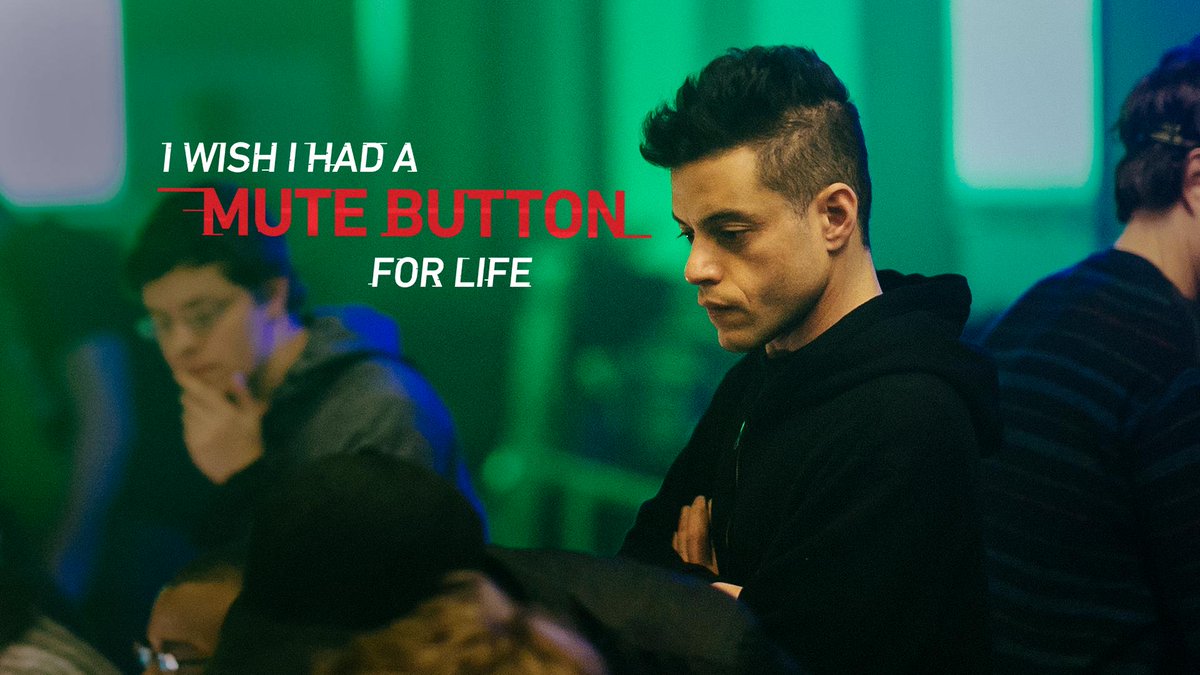 whoismrrobot's tweet photo. Don't you wish you could make all that background noise disappear? #MrRobot https://t.co/1SRh0K13zt